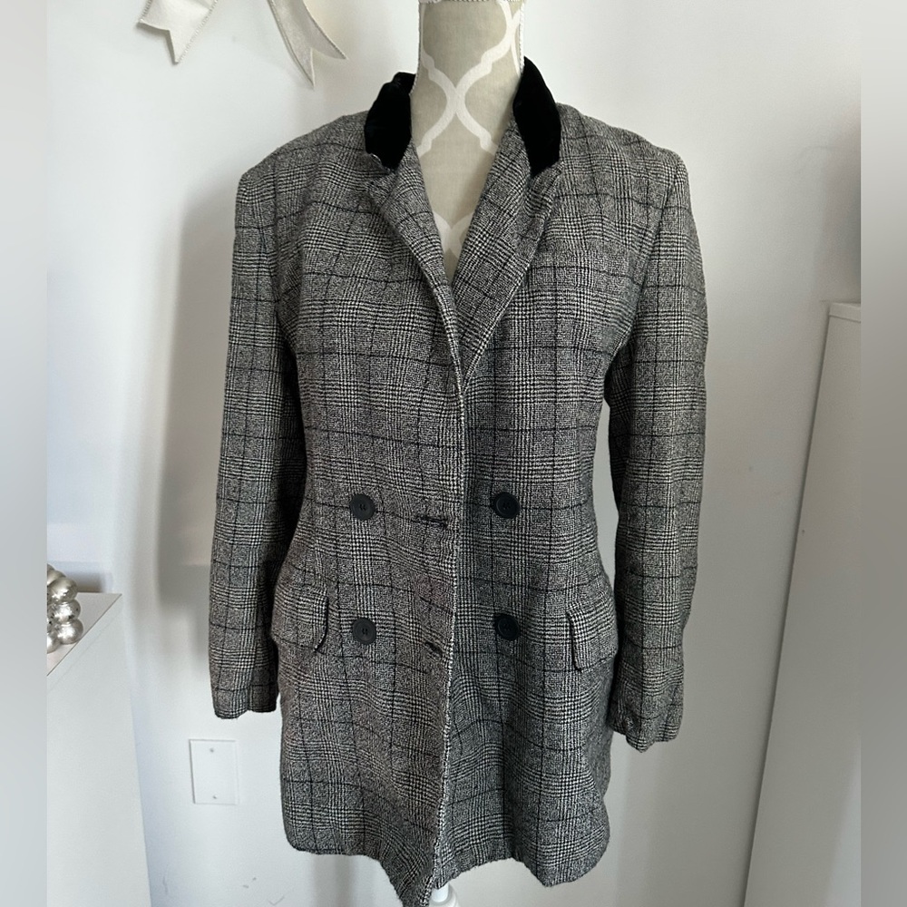 Vintage Women's Gray Plaid blazer